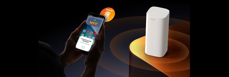 Łączenie z węzłem Tenda ME6 Pro za pomocą naklejki NFC i smartfona